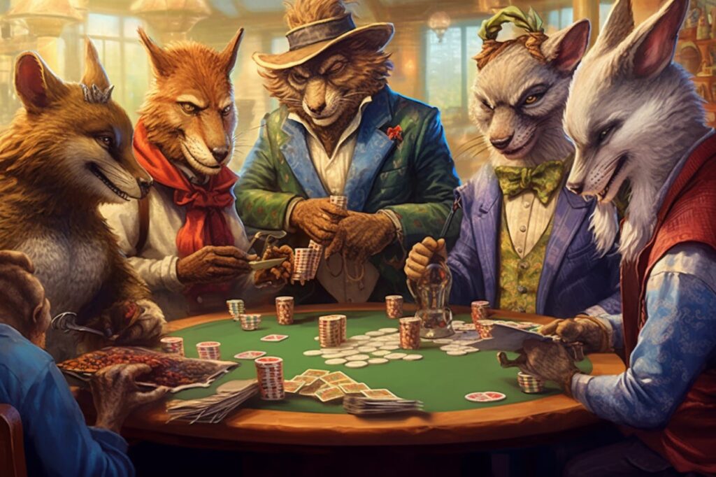 dnd animals playing cards