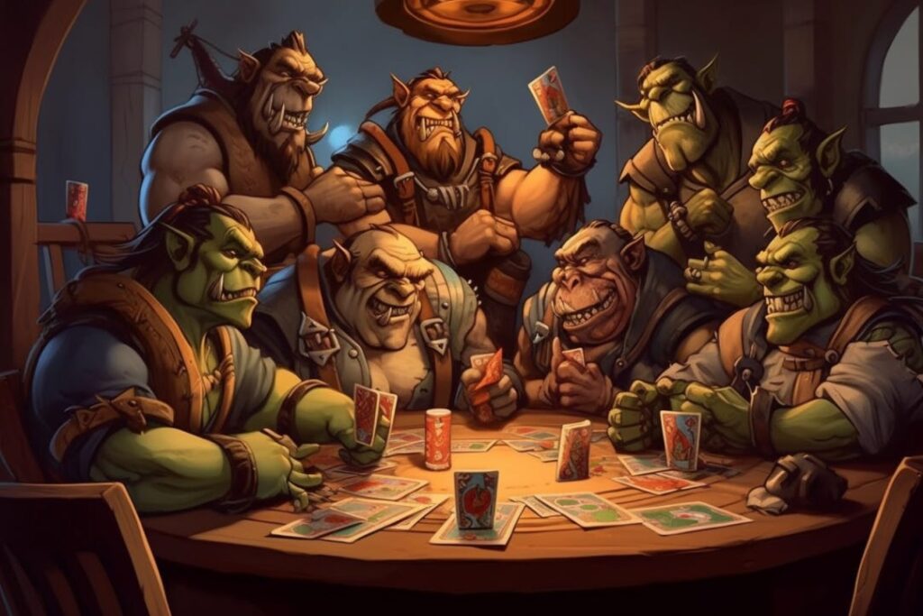 dnd half orcs playing cards