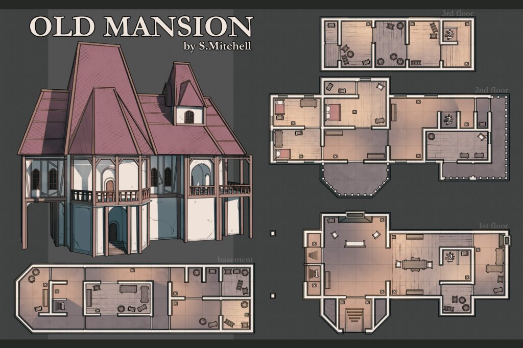 dnd mansion map