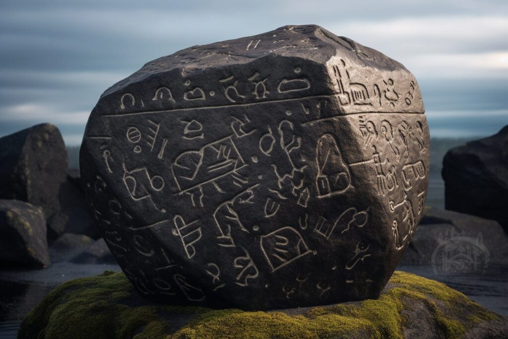dnd rock with runes