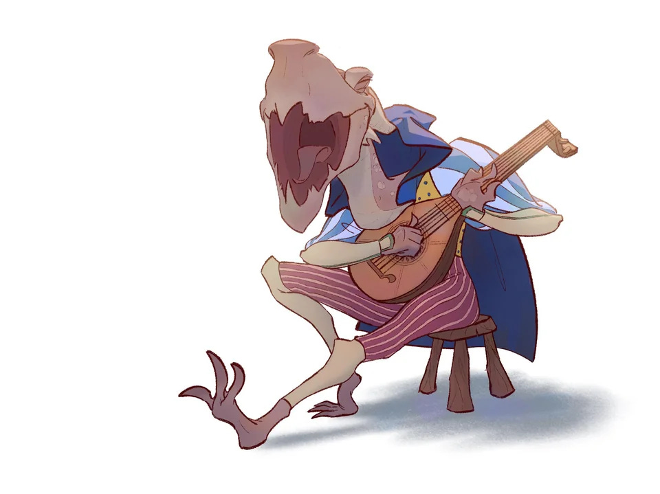 Kobold singing and playing a lute - Dungeons & Dragons