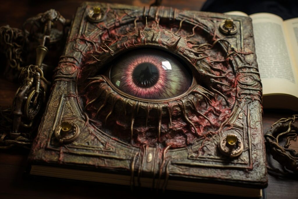dnd book with an eye